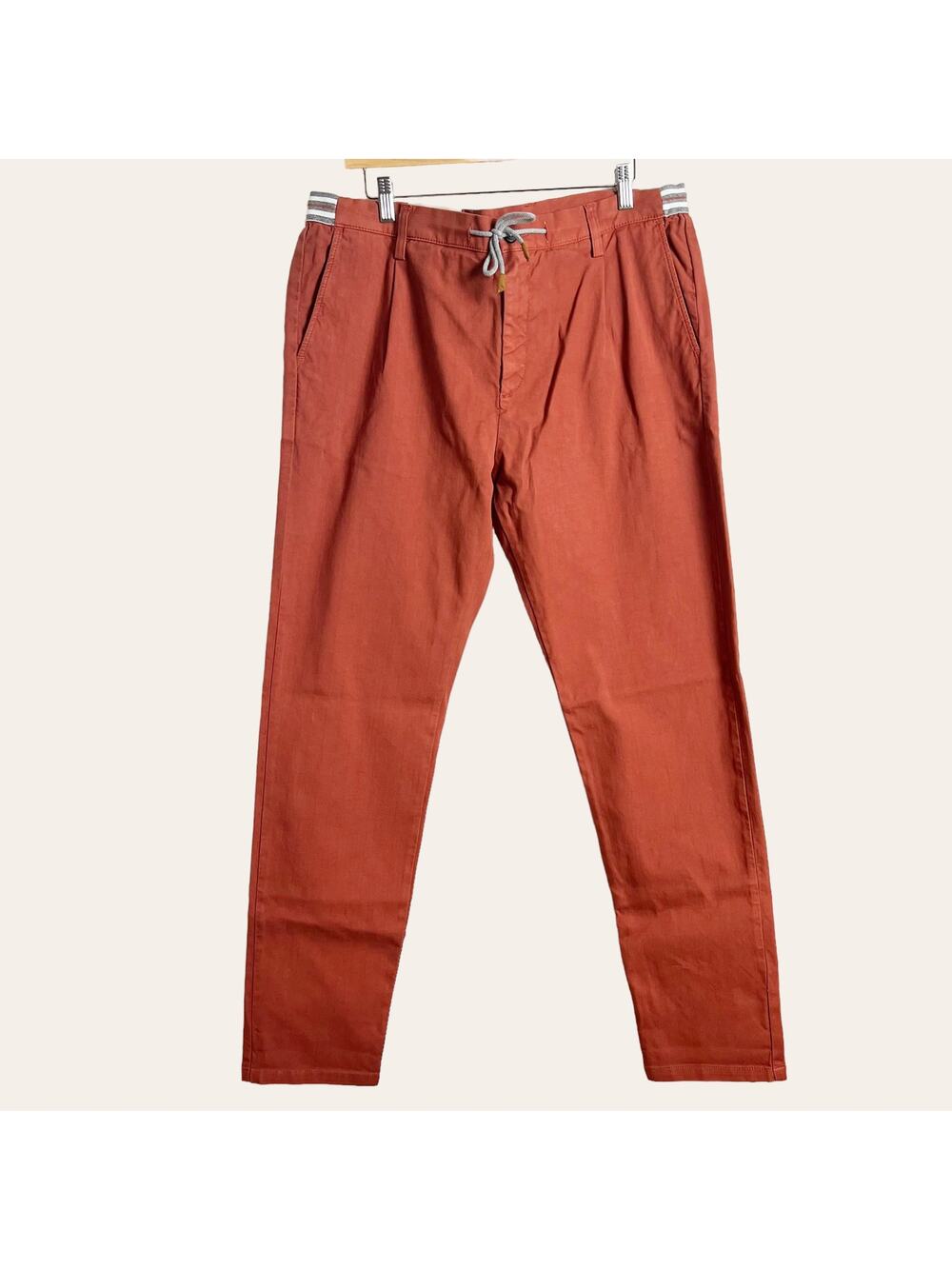 Eleventy Ochre Red Slim Fit Chino Jogger Dress Pants Size 38